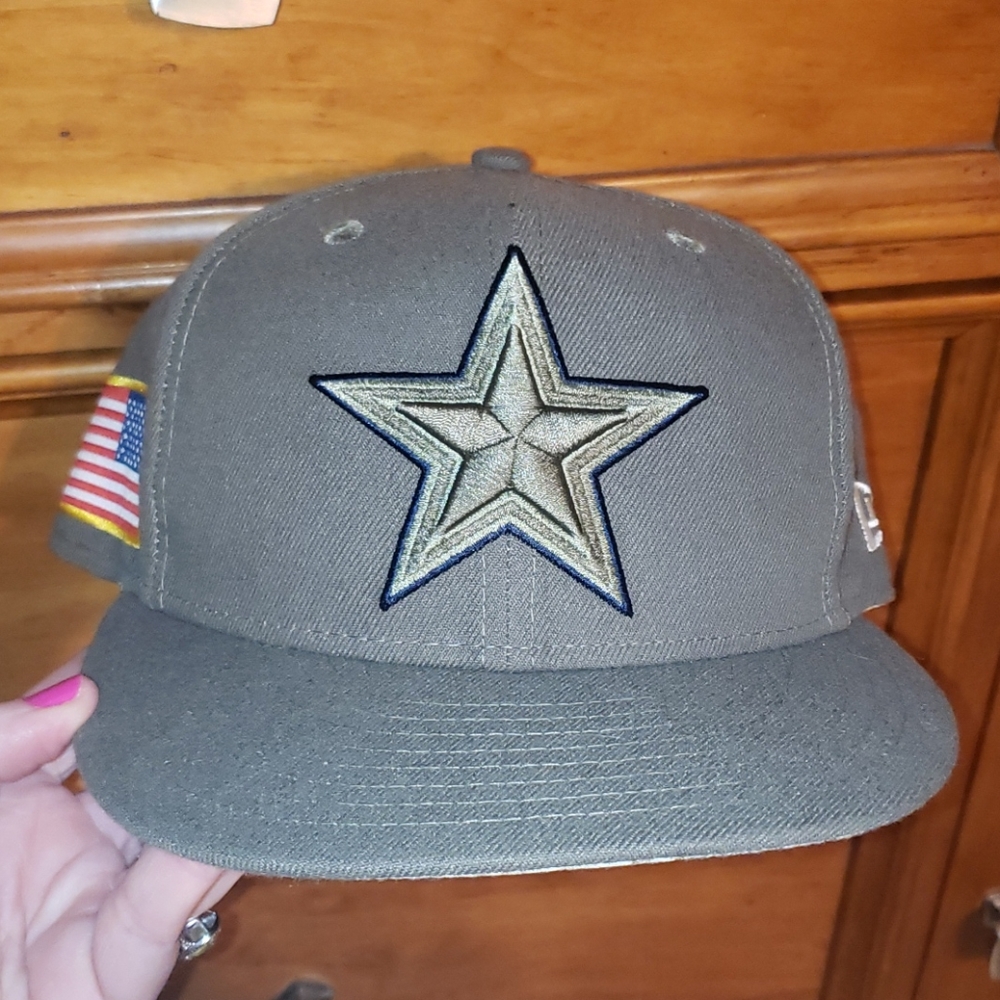 New NFL Dallas Cowboys Salute The Troops Hat 7.5